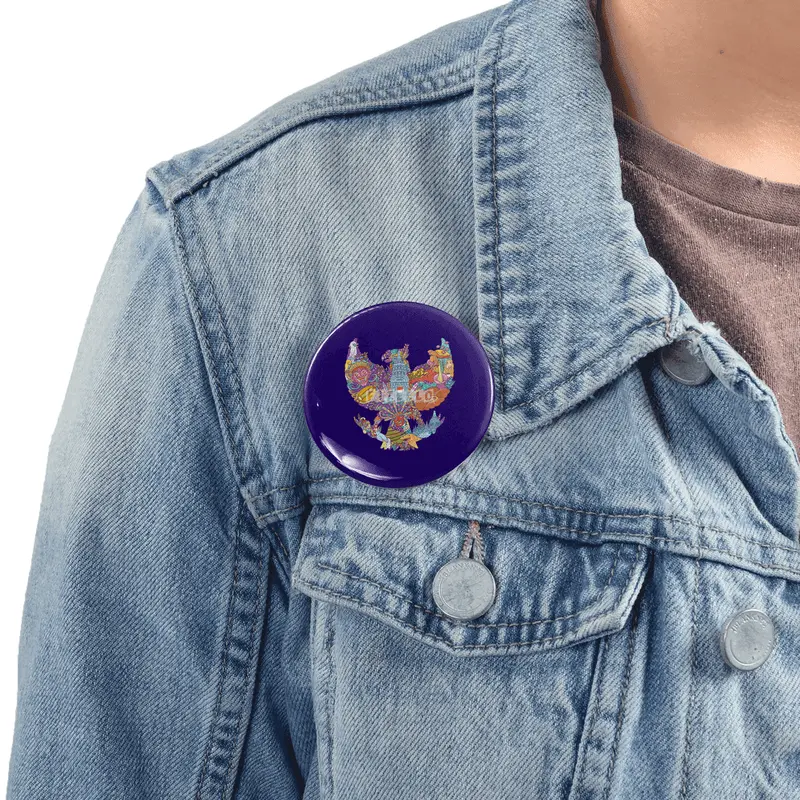 colorful illustration doodle of indonesia with garuda pancasila shape Rozet