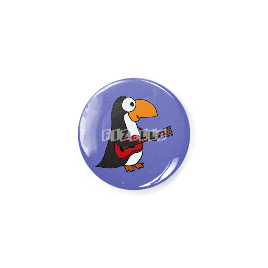 Funny Penguin Playing Guitar Rozet