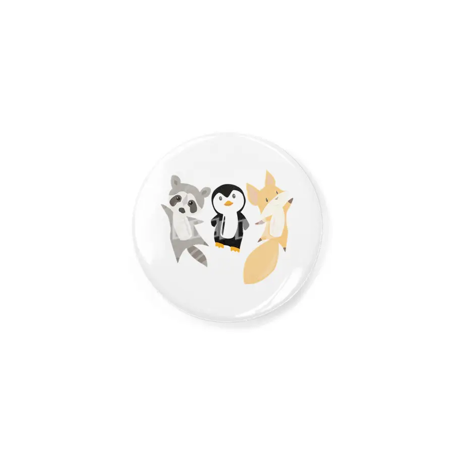 Raccoon Penguin Fox Funny Animals For Kids Rozet