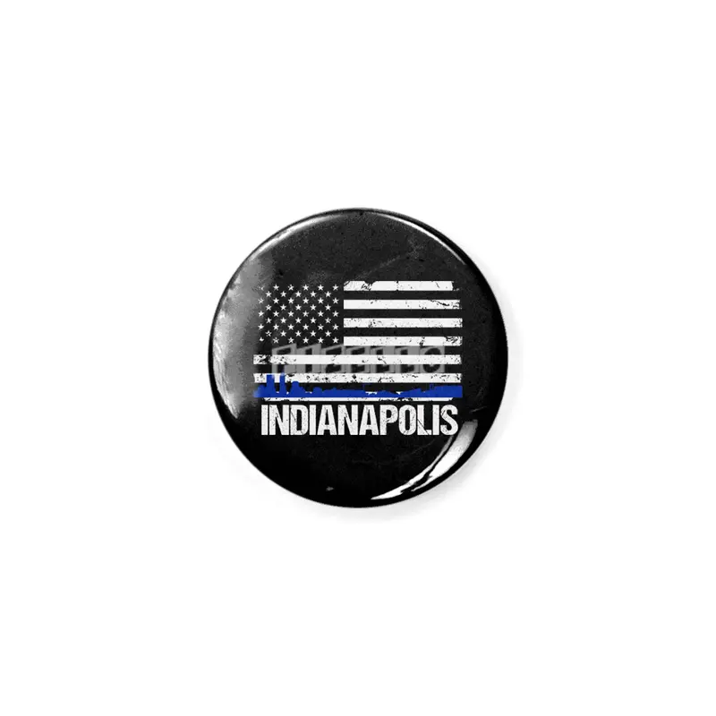 Indianapolis Skyline Silhouette on Distressed American Flag Rozet