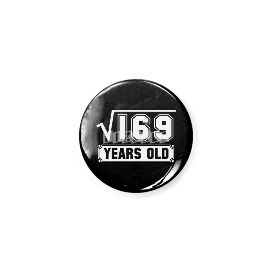 13th Birthday Gift Square Root of 169 13 Year Old Math Bday Present Rozet