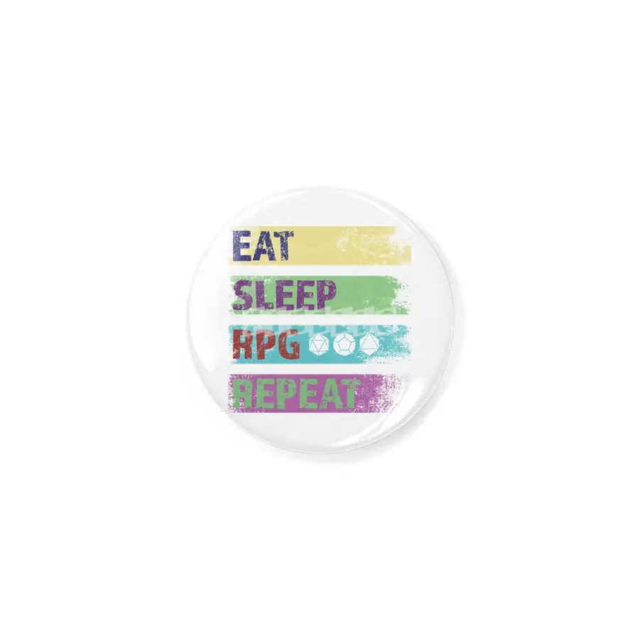 RPG - Eat Sleep RPG Repeat Geeky Gamer Rozet