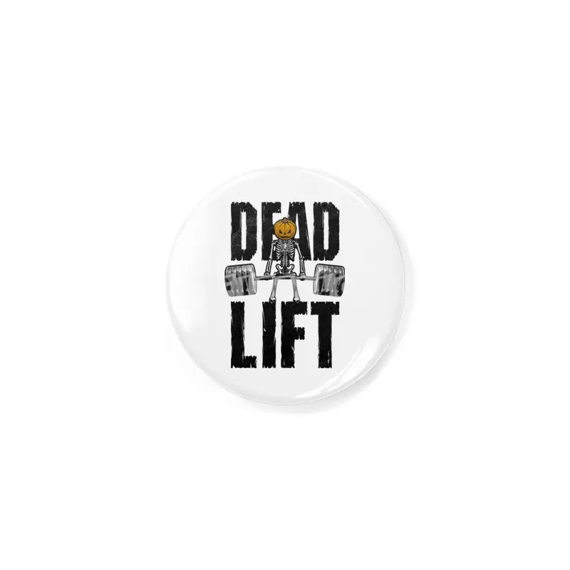 Halloween Gym Deadlift Skeleton Pumpkin Goth Fitness Workout Rozet
