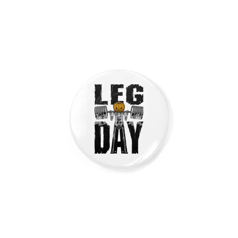 Halloween Gym Leg Day Skeleton Pumpkin Goth Fitness Workout Rozet