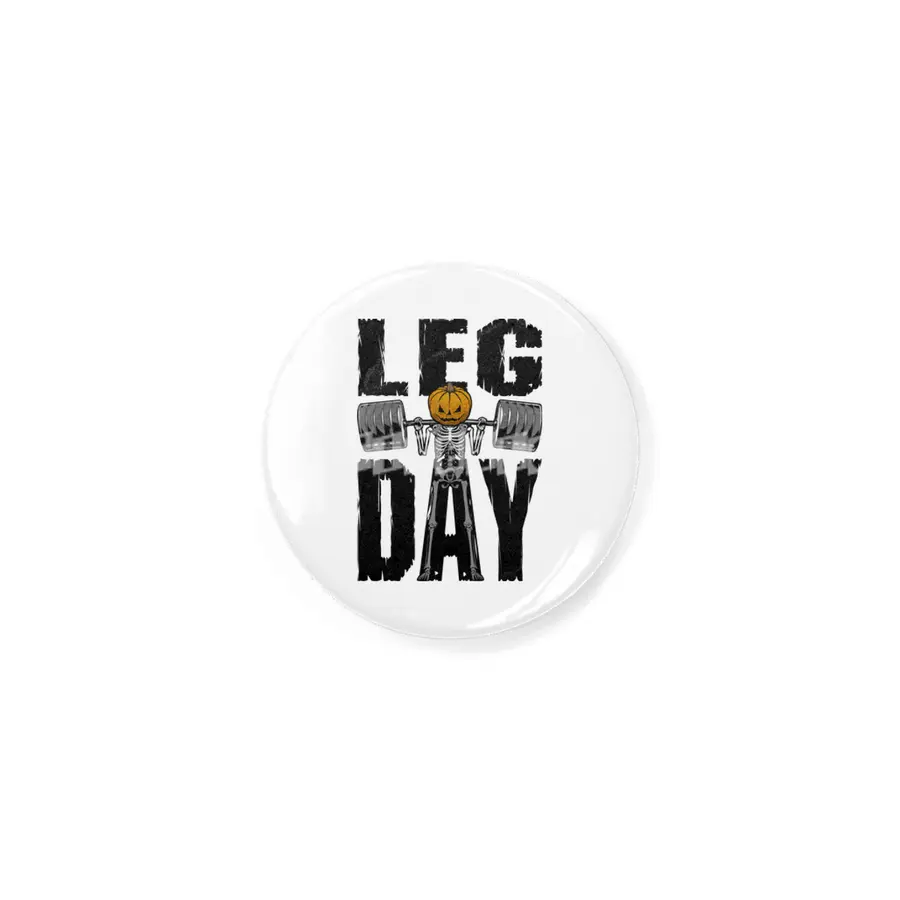 Halloween Gym Leg Day Skeleton Pumpkin Goth Fitness Workout Rozet