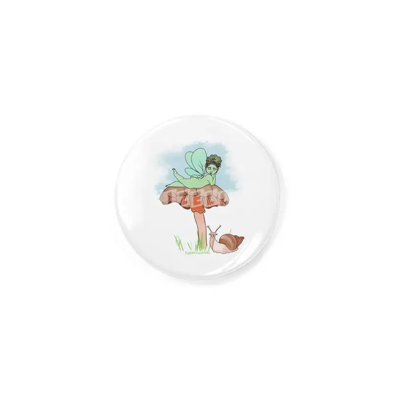 Fairie on Mushroom with Snail Friend Rozet