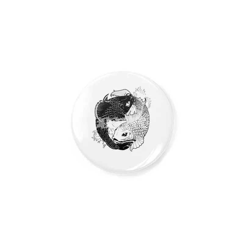 PISCES - Koi carps taijitu Rozet
