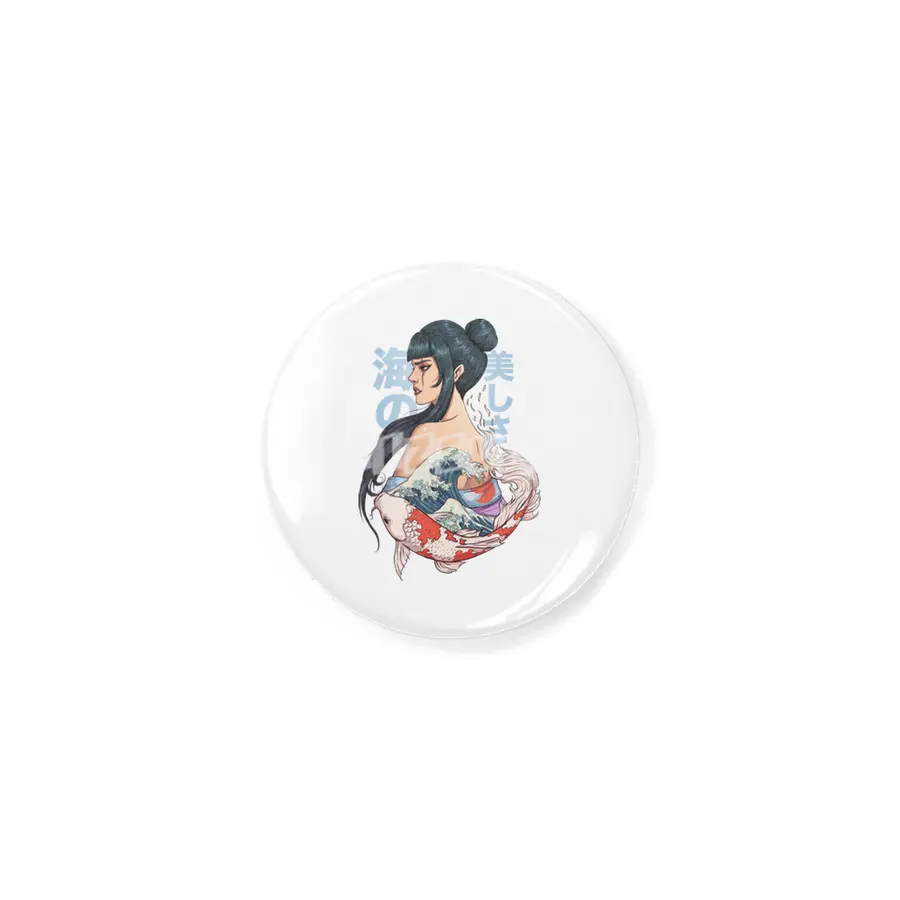 geisha, koi in  great wave of kanagawa Rozet