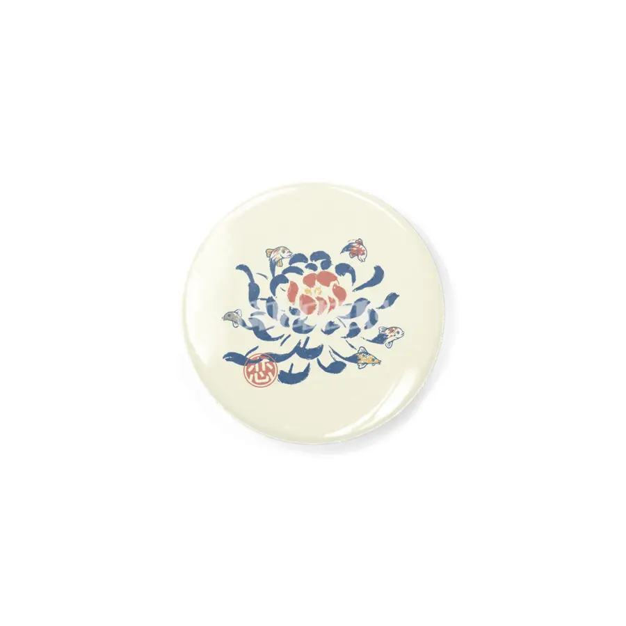 Vintage Japanese Flower Koi Rozet