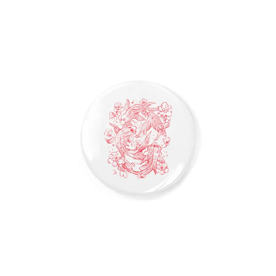 Red Koi - Aesthetic Oriental Koi Fish Gift Rozet