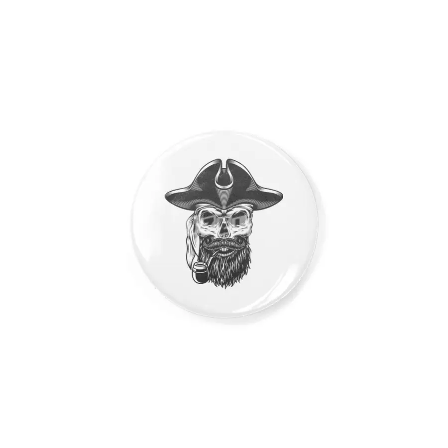 pirate hipster skull Rozet