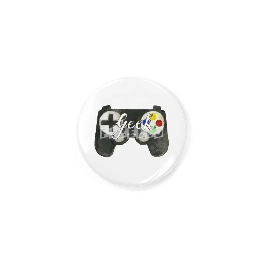 Hand Painted Watercolor Geek Game Controller Rozet
