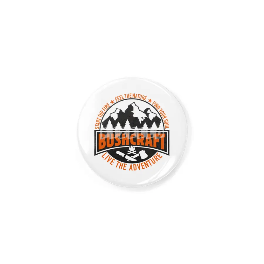 Bushcrafter, Prepper, Survival in the forest, nature (black/orange) Rozet