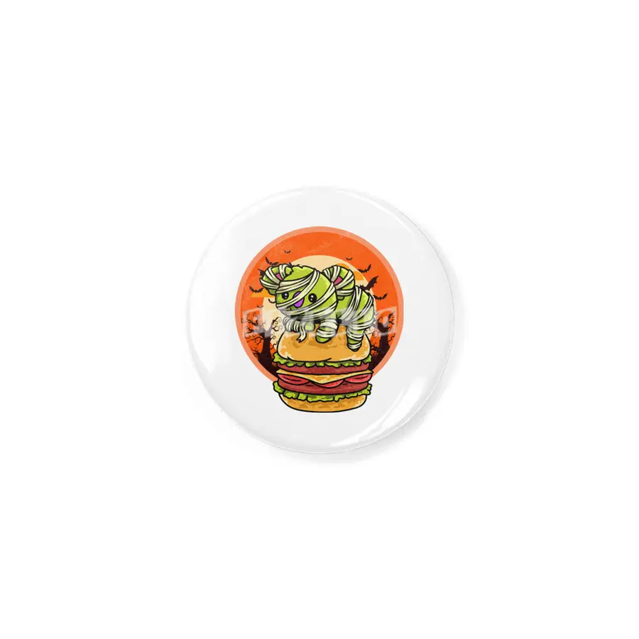 Cute Spooky Halloween Mummy T-Rex with Burger Rozet