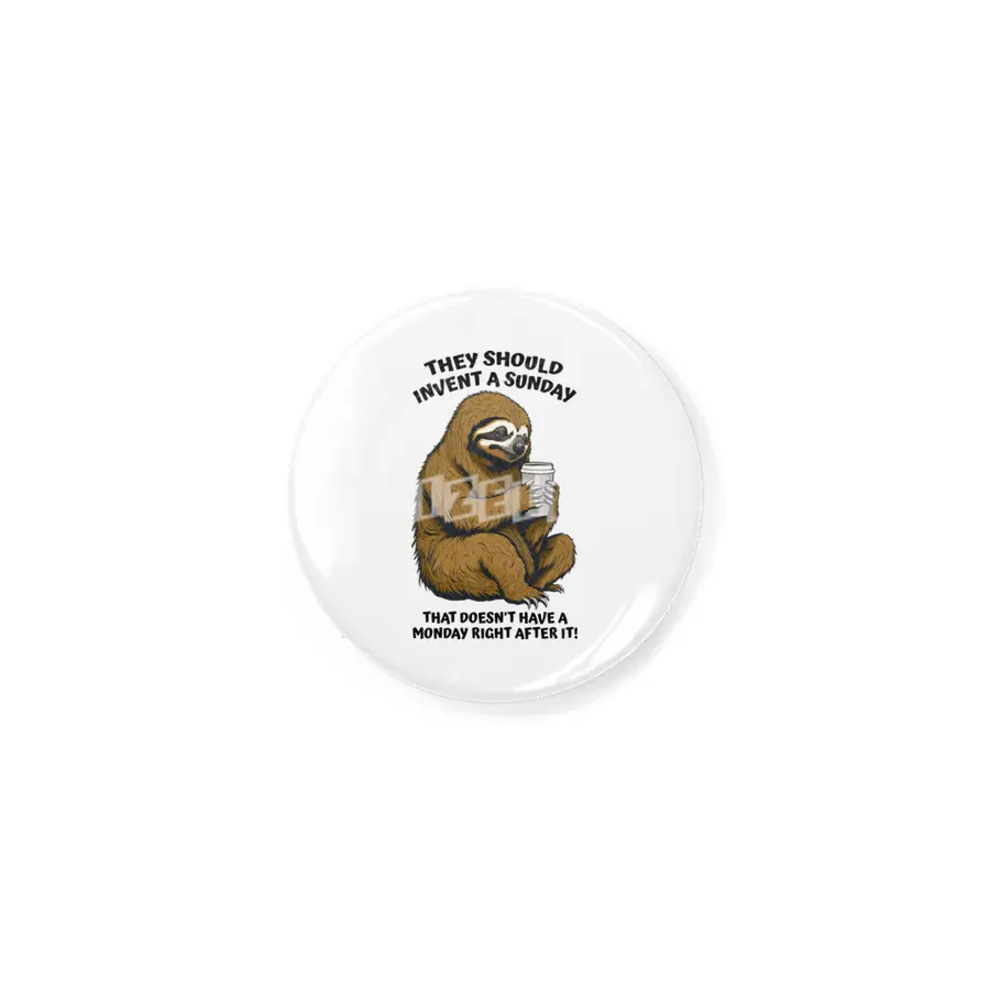 Funny Lazy Sloth Monday After Sunday Coffee Lover Rozet