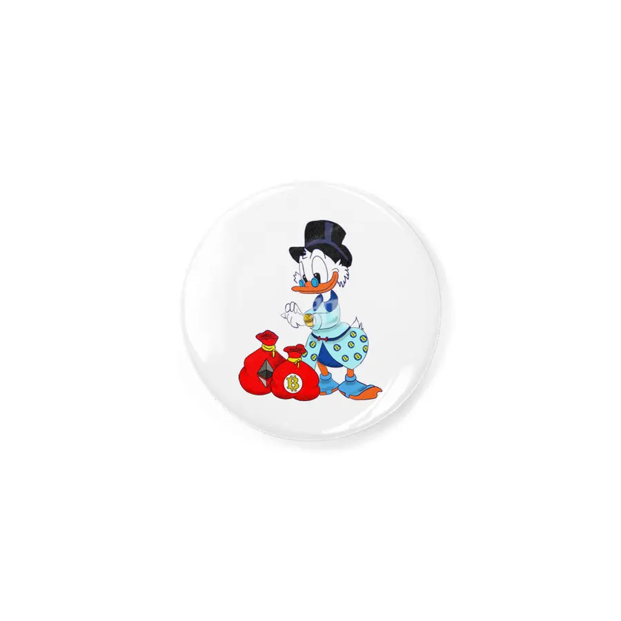 business duck, owner of Bitcoin and ????s bags, he wear a bitcoin clothes Rozet