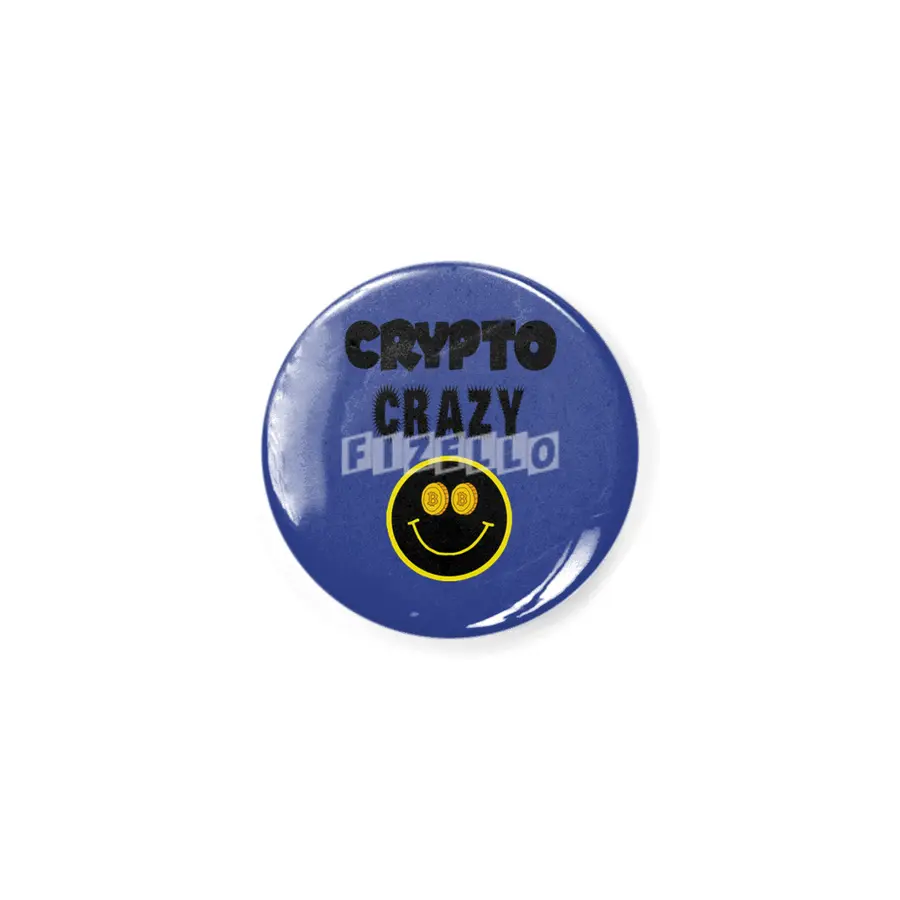 Funny Crypto Crazy Smiley Face Cryptocurrency Rozet