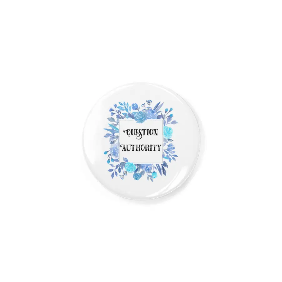 Blue Floral 'Question Authority' Print Rozet