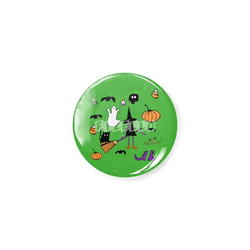 Cute Halloween Witch and Friends Rozet