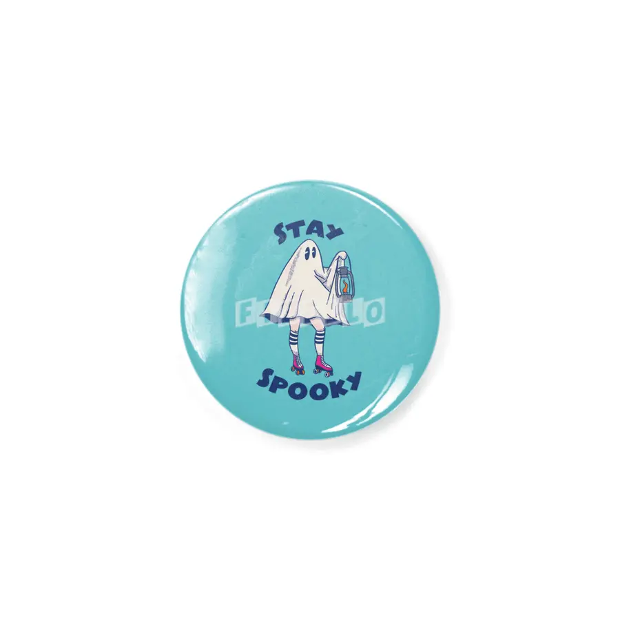 Stay Spooky - Cute Halloween Ghost in Roller Skates Rozet