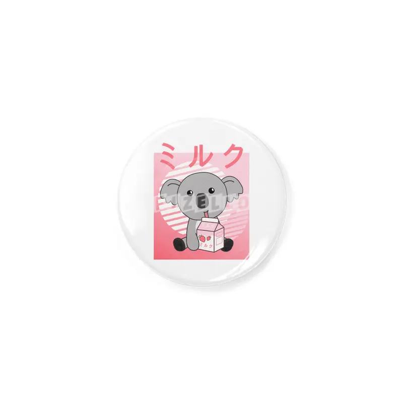 Kawaii Koala Retro Japanese Strawberry Milkshake Rozet