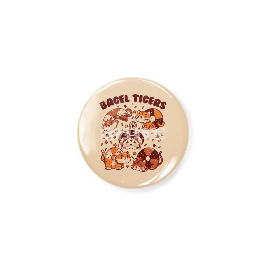 Bagel Tigers Breakfast Animals Rozet