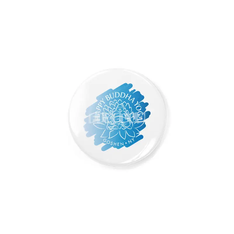 Happy Buddha Yoga Blue Swash Logo Rozet