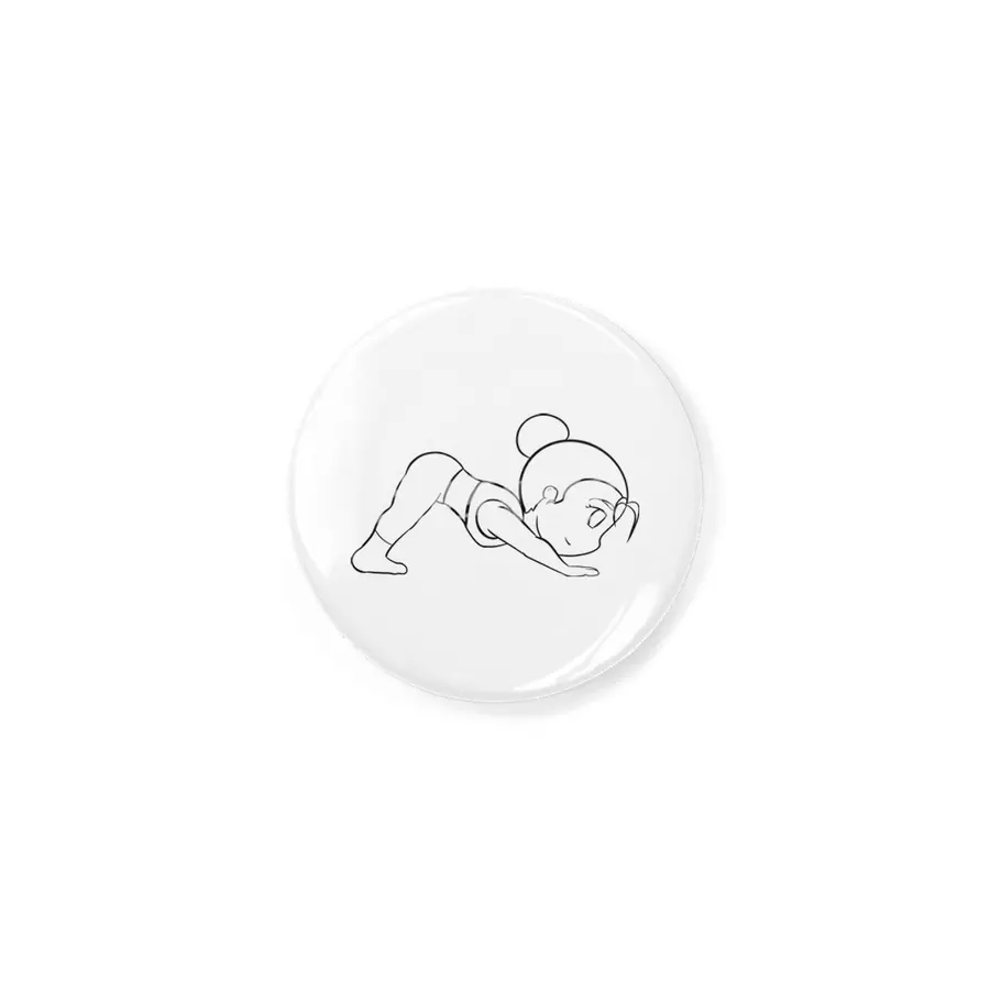 Chibi Yoga Asana - Downward Facing Dog (outline) Rozet