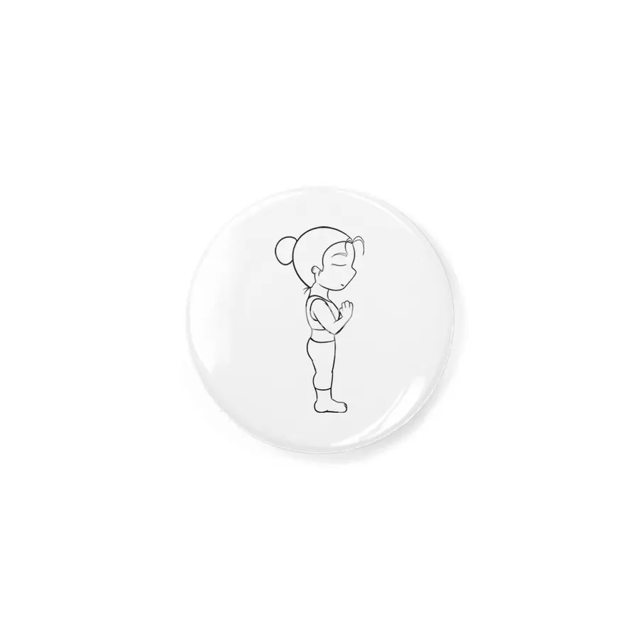 Chibi Yoga Asana - Mountain Pose (outline) Rozet