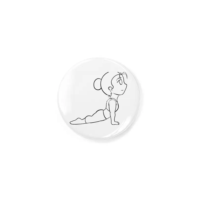 Chibi Yoga Asana - Upward Facing Dog (outline) Rozet