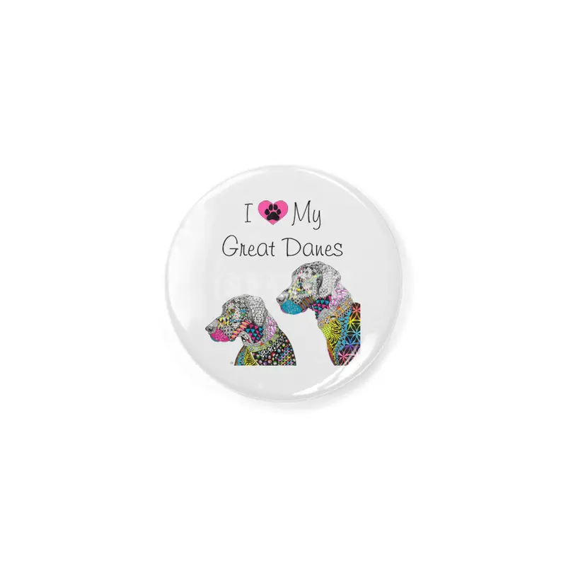 Cute and Colorful I Love My Great Danes Rozet