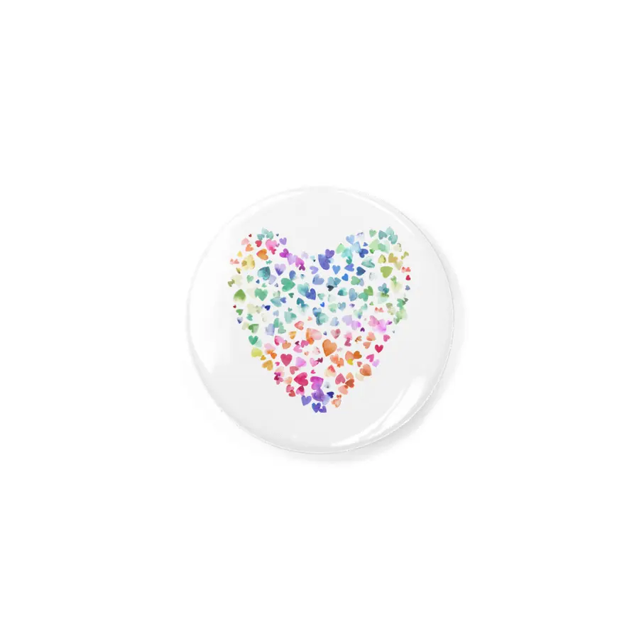 Watercolor Colorful Love Hearts Rozet