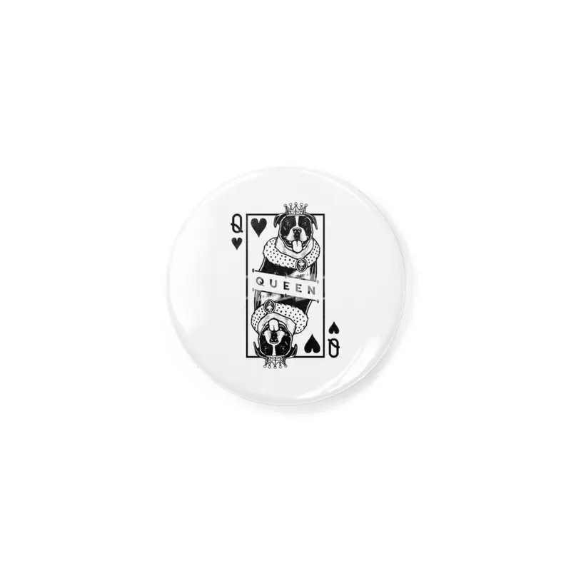 American Staffordshire Terrier Queen Of Hearts Dog Pop Art Rozet