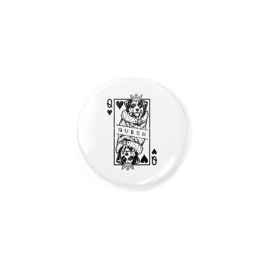 Australian Shepherd Queen Of Hearts Dog Playing Card Pop Art Rozet