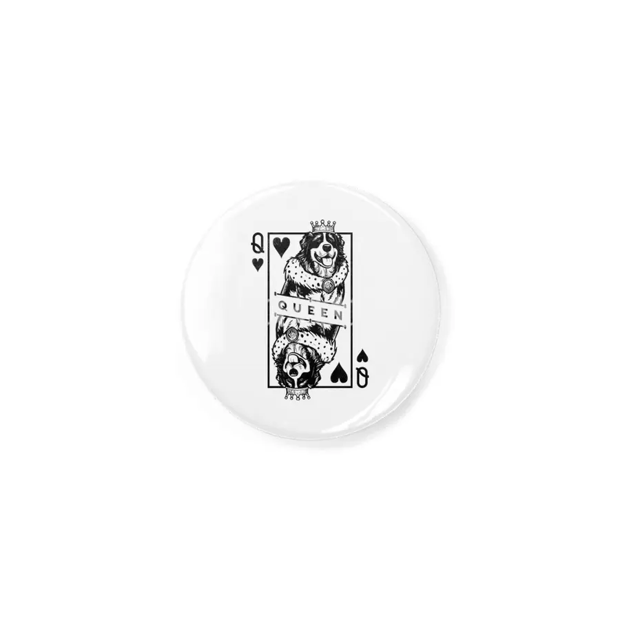 Bernese Mountain Dog Queen Of Hearts Playing Card Pop Art Rozet
