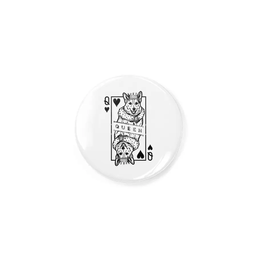 Corgi Queen Of Hearts Funny Dog Lover Playing Card Pop Art Rozet
