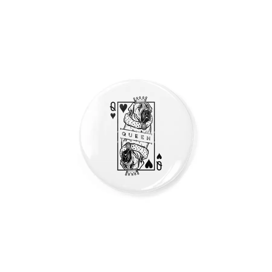 English Mastiff Queen Of Hearts Dog Playing Card Pop Art Rozet