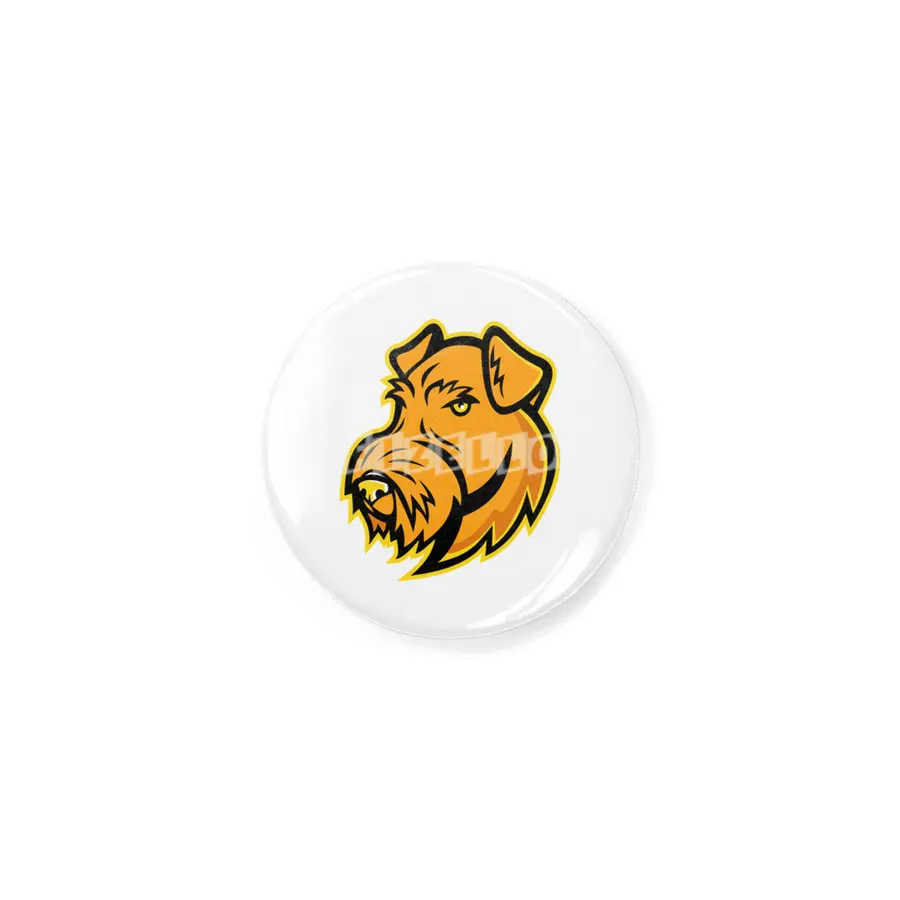 Airedale Terrier Dog Mascot Artwork Rozet