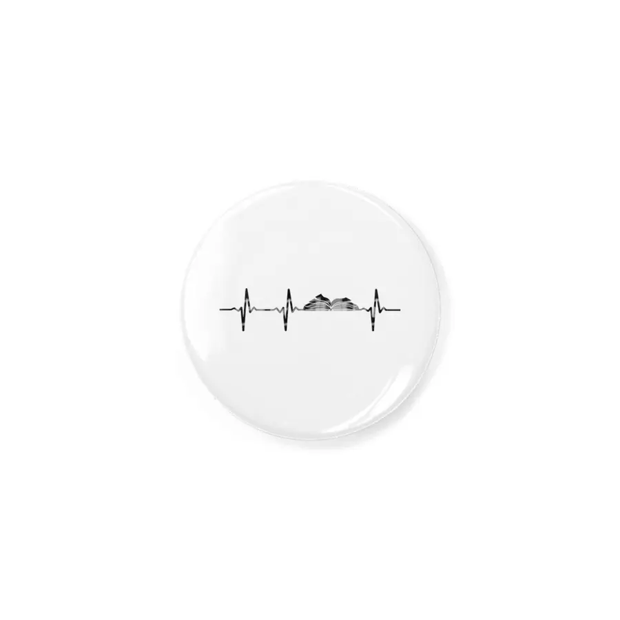 read book heartbeat frequency cute graphic reading books lovers teacher and school learning student Rozet