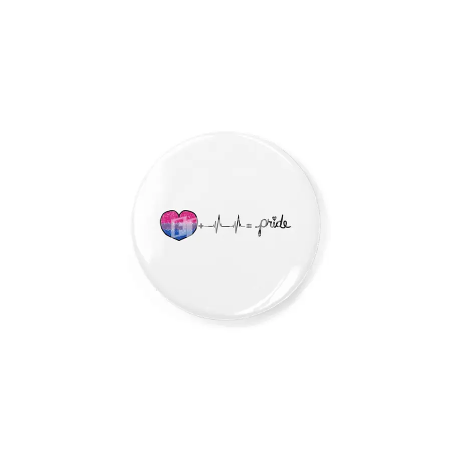 Bi-Sexual Pride Flag Heart + Heartbeat = Pride Design Rozet