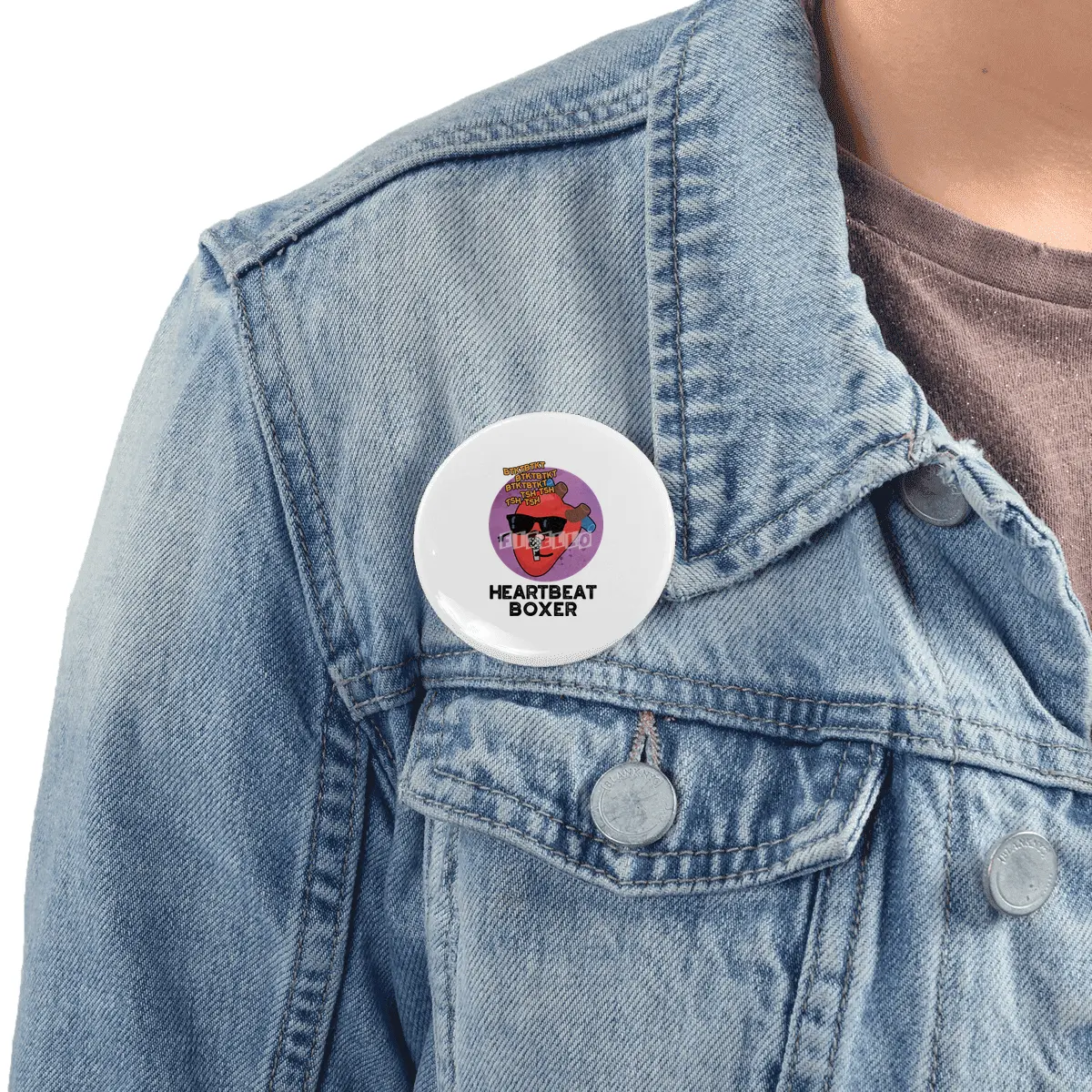 Heartbeat Boxer Cute Music Heart Pun Rozet