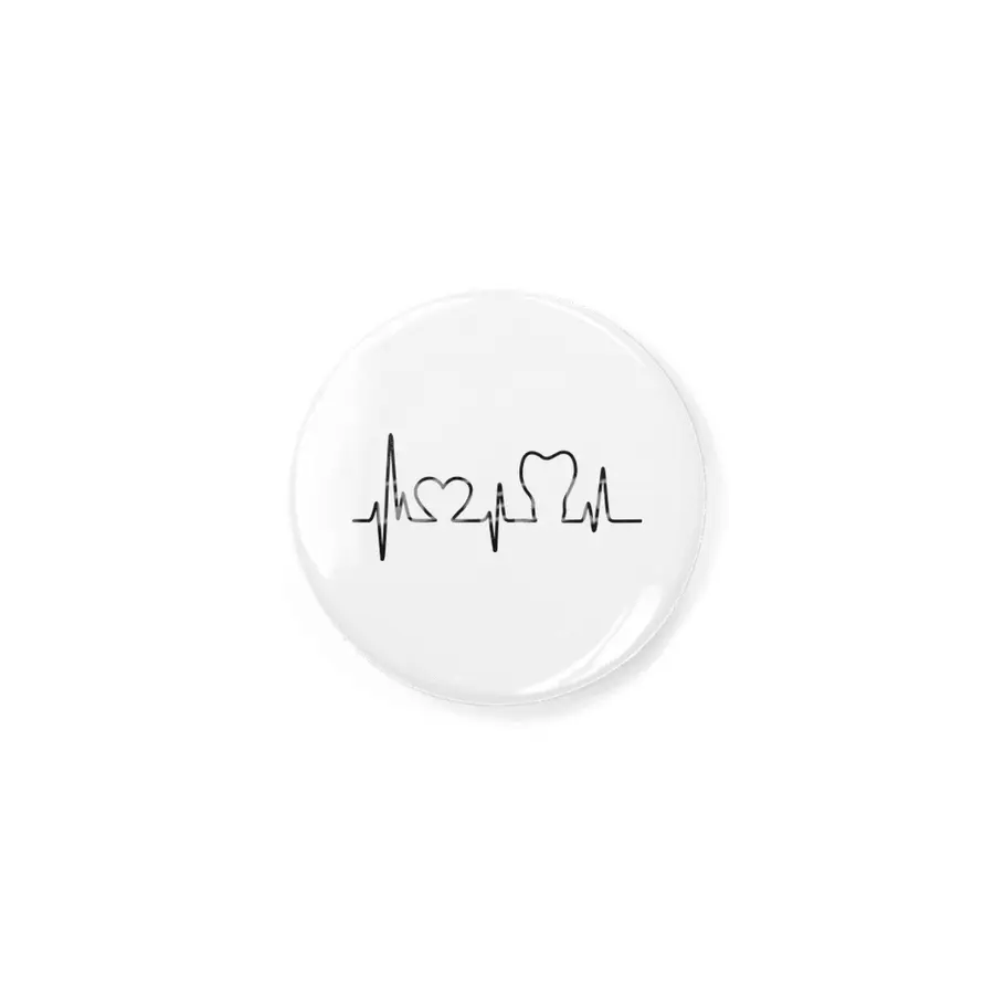 Dental Tooth Heartbeat Black Design Rozet