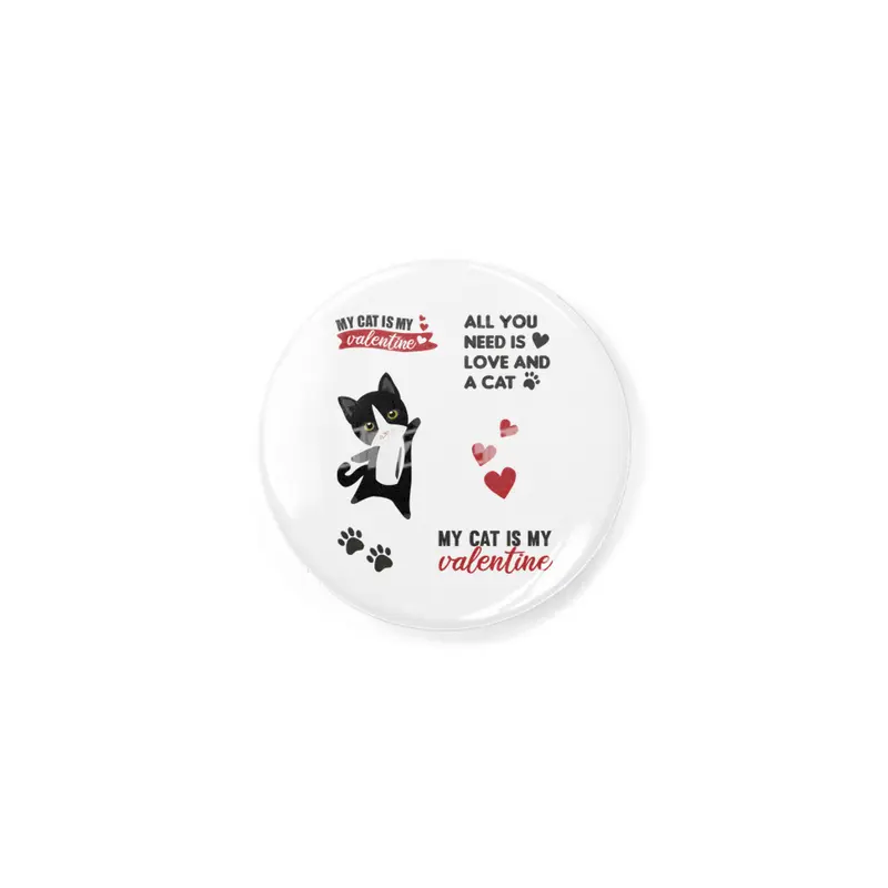 Cats Sticker Set My Cat Is My Valentine Black Rozet