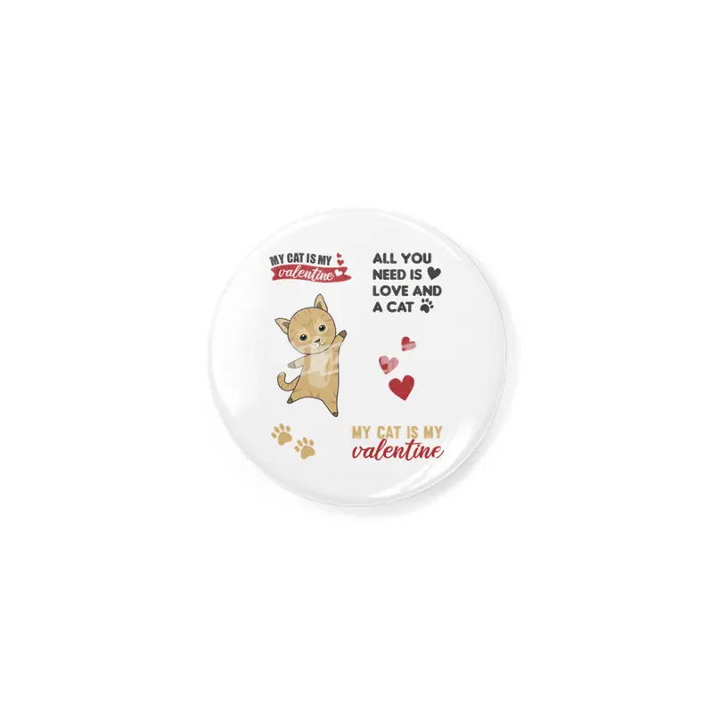 Cats Sticker Set My Cat Is My Valentine Brown Rozet
