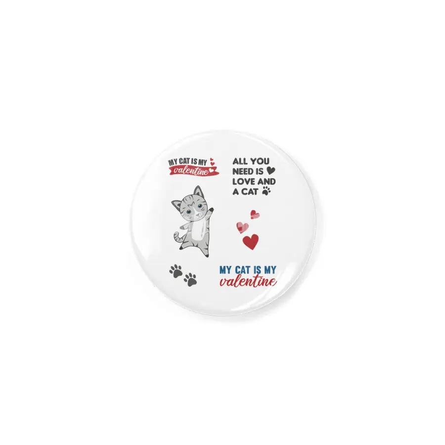 Cats Sticker Set My Cat Is My Valentine Light Gray Rozet