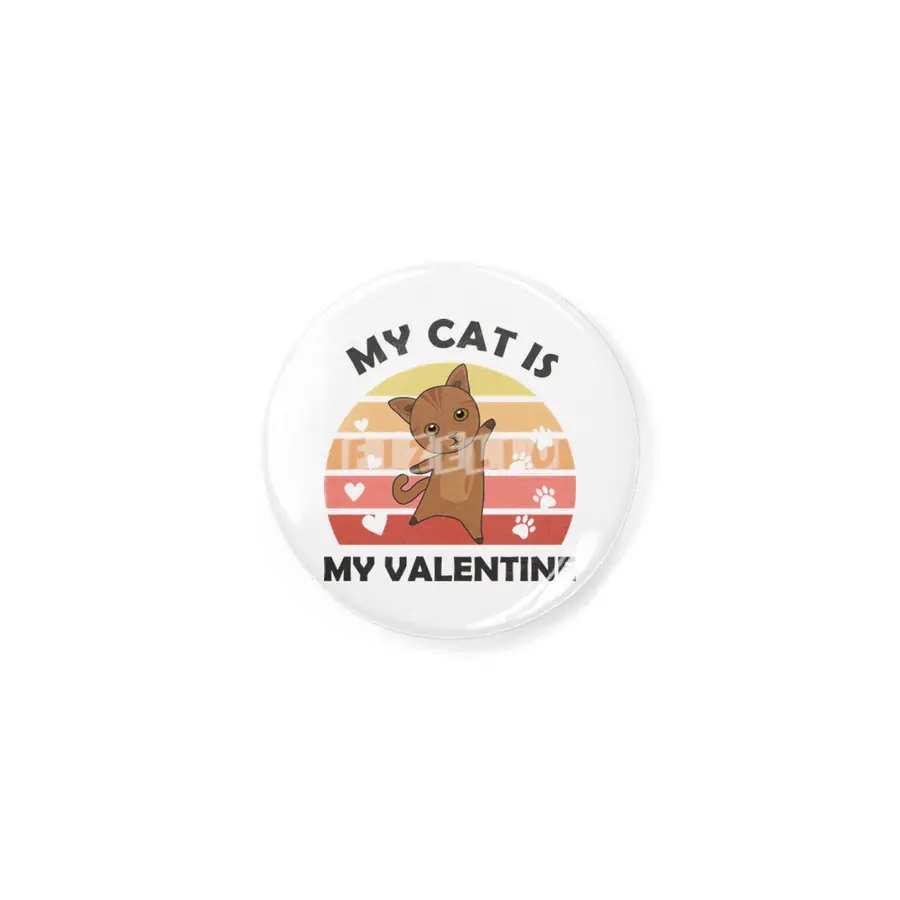 My Cat Is My Valentine Cats Heart Love Vintage Rozet