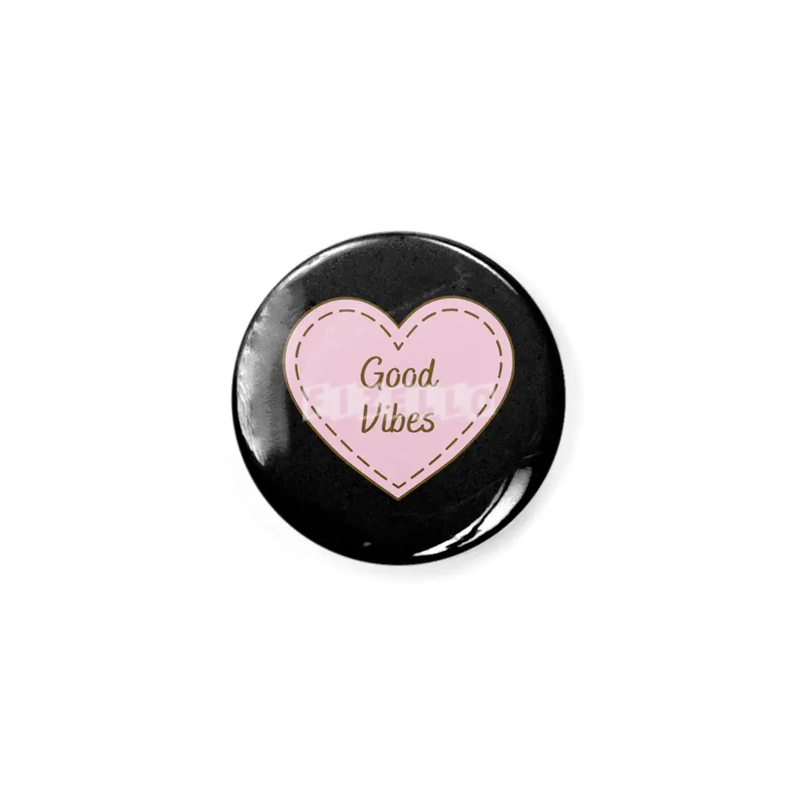 I Love Good Vibes Simple Heart Design Rozet