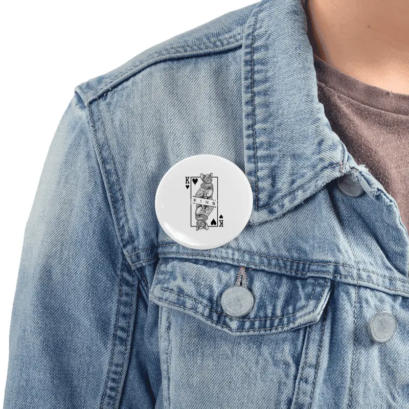 Devon Rex Cat Lover King Of Hearts Funny Pop Art Rozet