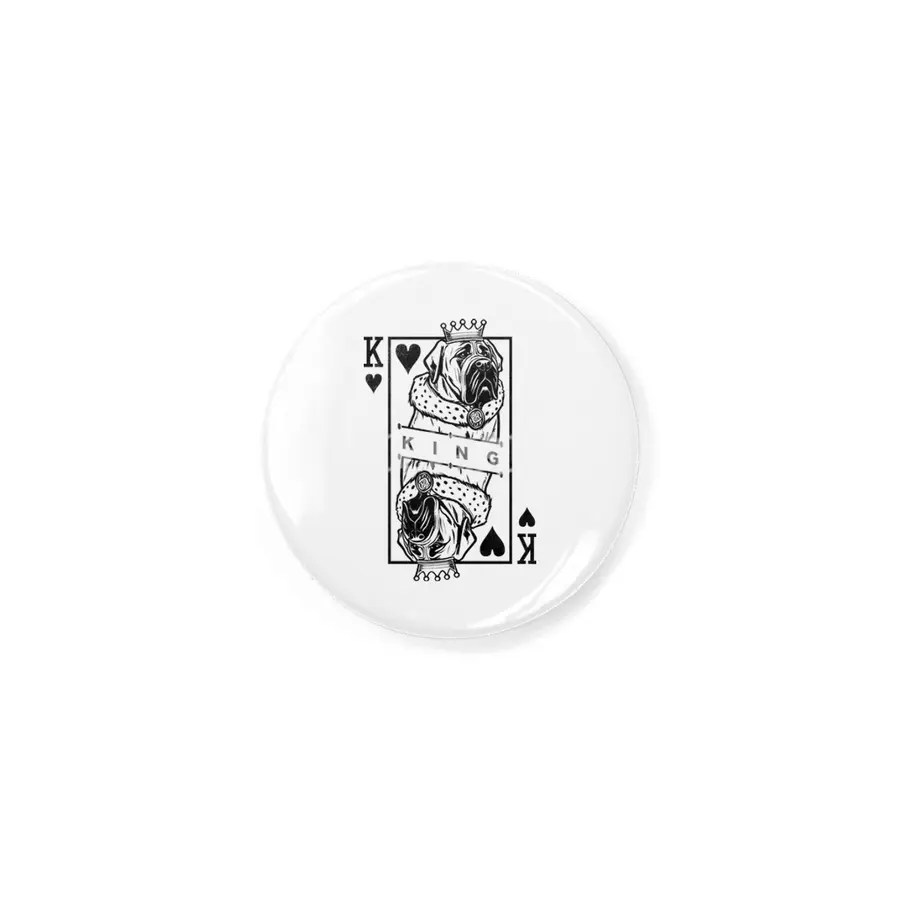 English Mastiff King Of Hearts Dog Playing Card Pop Art Rozet