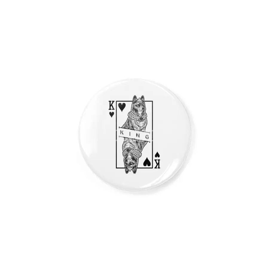Finnish Spitz King Of Hearts Funny Dog Lover Pop Art Rozet